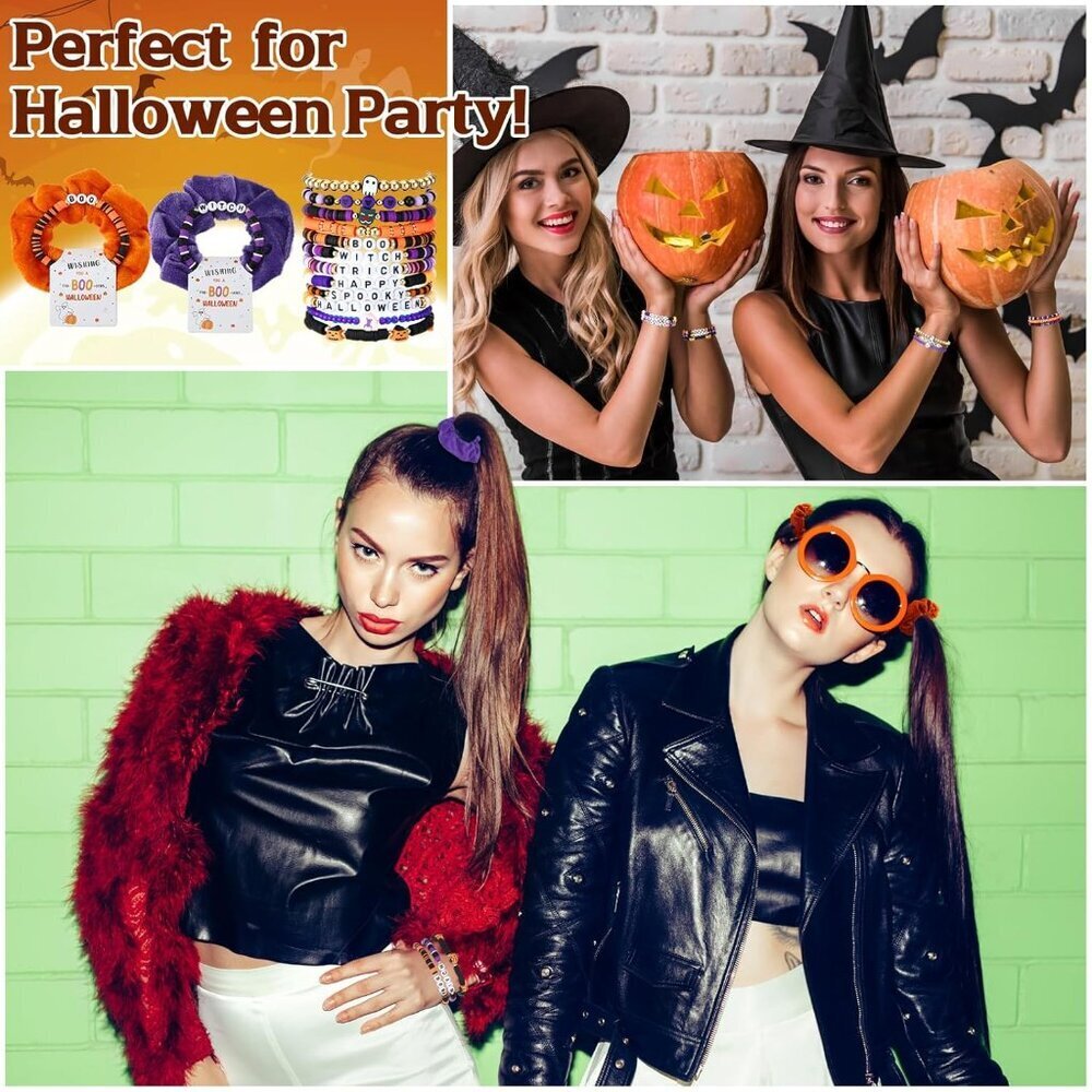 Halloween Bracelets Velvet Scrunchies Party Favors Gift Set For Women View 6